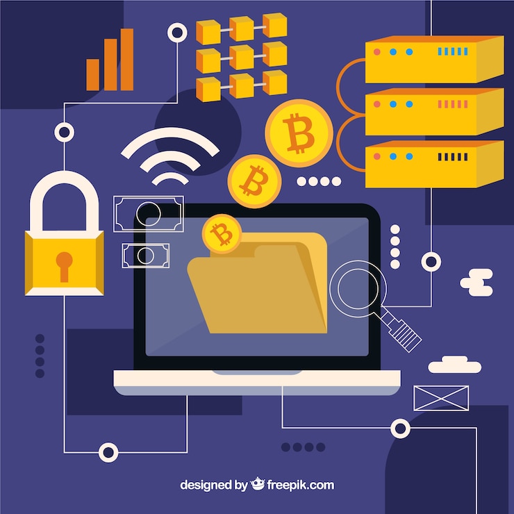 Vetor grátis conceito de blockchain infográfico