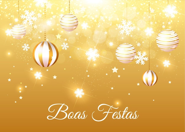 Vetor grátis conceito de boas festas de ouro