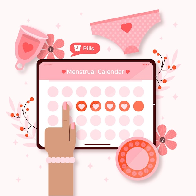 Conceito de calendário de menstruação