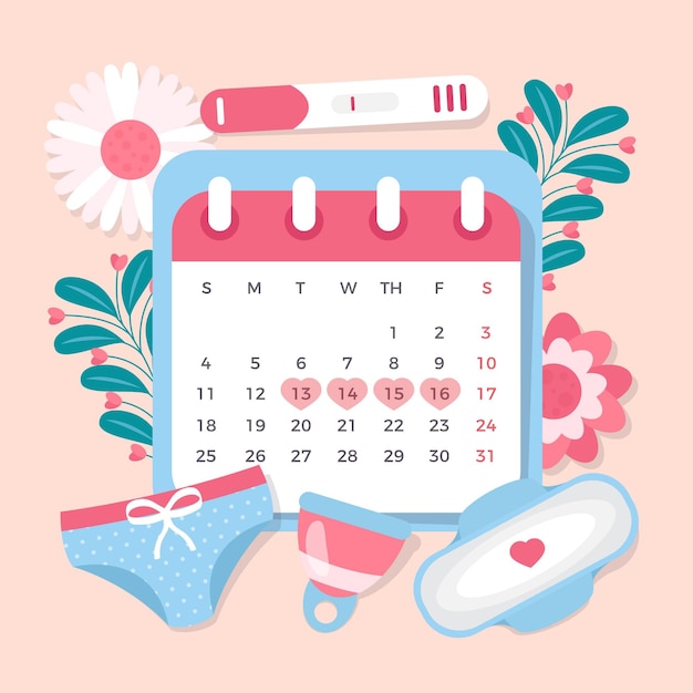 Conceito de calendário menstrual