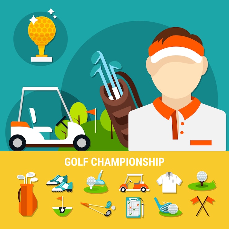 Vetor grátis conceito de campeonato de golfe