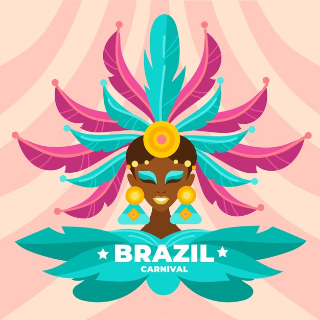 Vetor grátis conceito de carnaval brasileiro de design plano