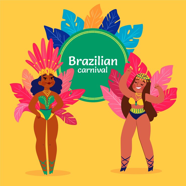 Vetor grátis conceito de carnaval brasileiro de design plano