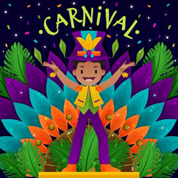 Conceito de carnaval de design plano