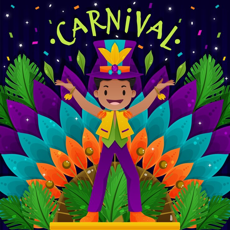 Vetor grátis conceito de carnaval de design plano