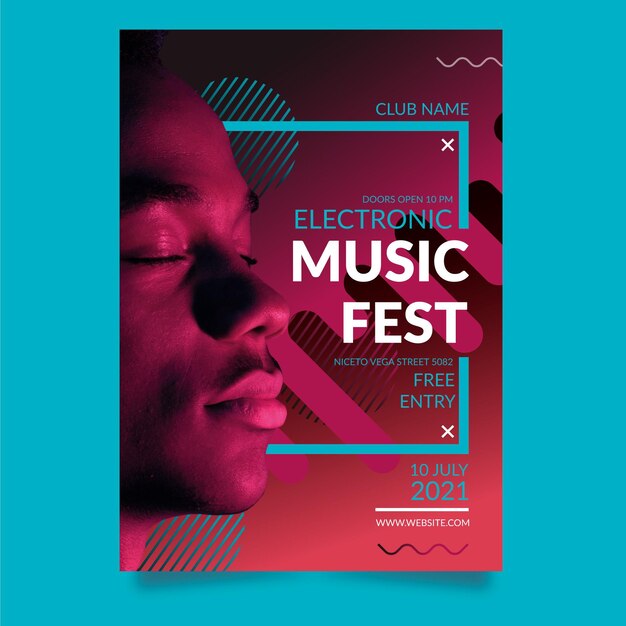 Conceito de cartaz de evento de música 2021