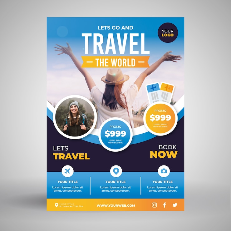 Vetor grátis conceito de cartaz de viagens