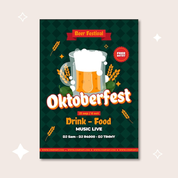 Conceito de cartaz plana oktoberfest