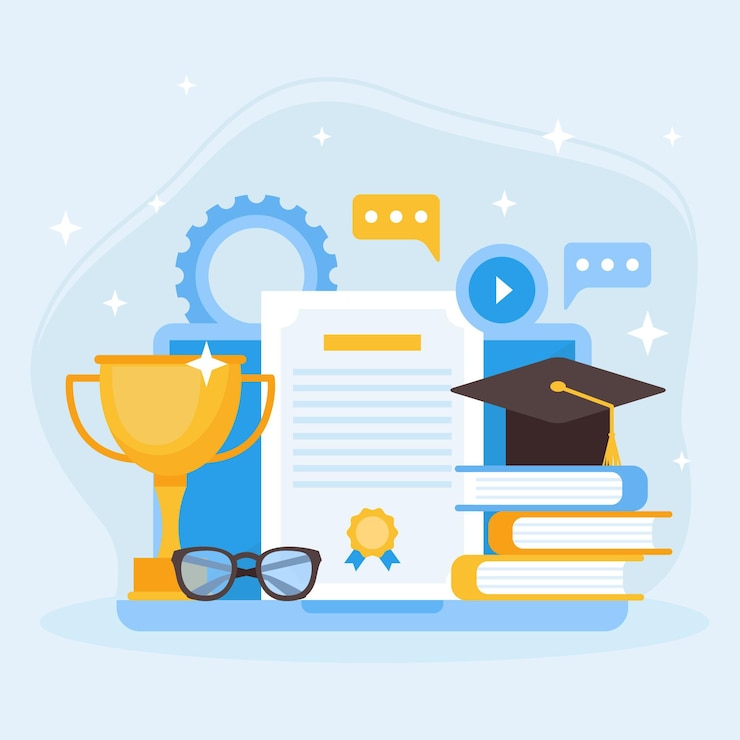 Vetor grátis conceito de certificação online