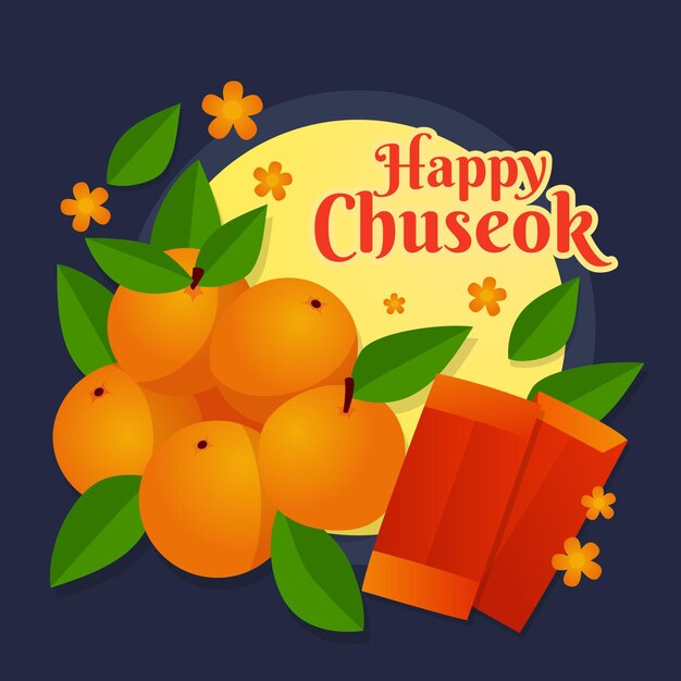 Conceito de chuseok de design plano