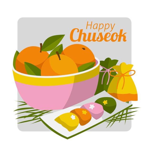 Conceito de chuseok de design plano