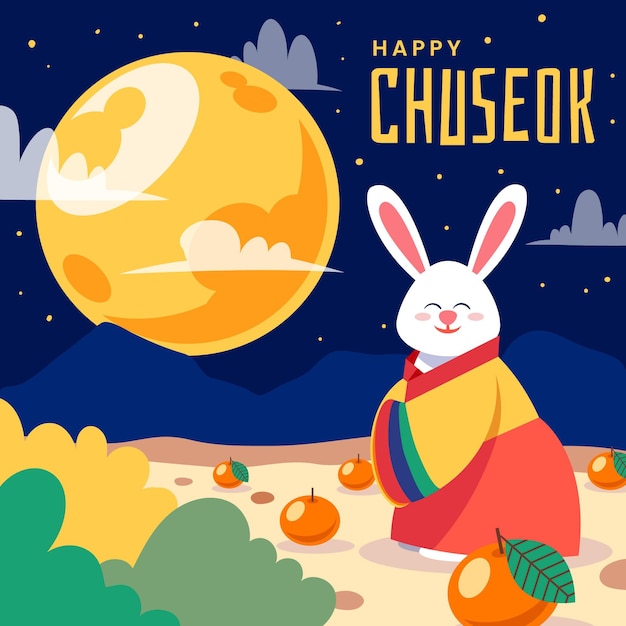 Conceito de chuseok em design plano