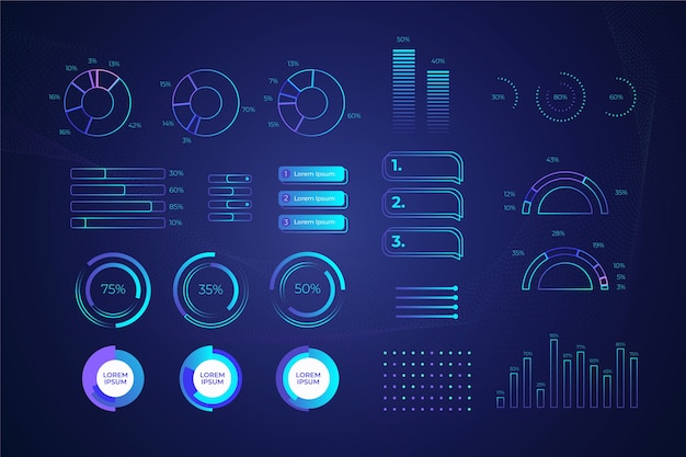 Vetor grátis conceito de coleção de infográfico de tecnologia