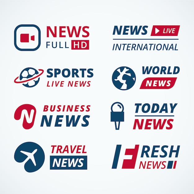 Vetor grátis conceito de coleção de logotipo de notícias