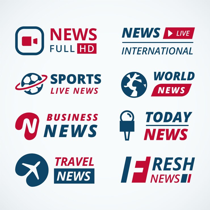 Vetor grátis conceito de coleção de logotipo de notícias