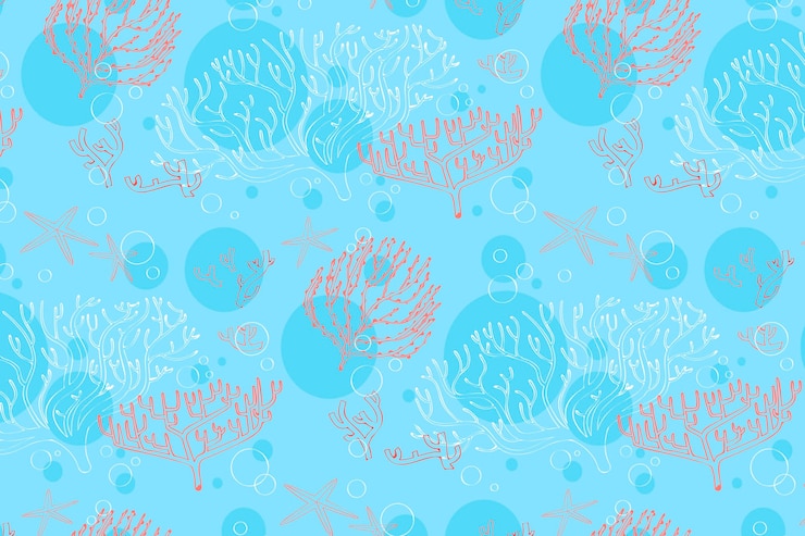 Vetor grátis conceito de coleção de padrão de coral