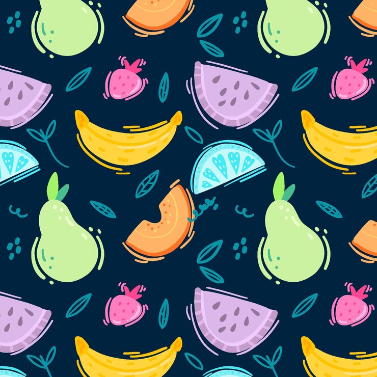 Vetor grátis conceito de coleção de padrão de frutas
