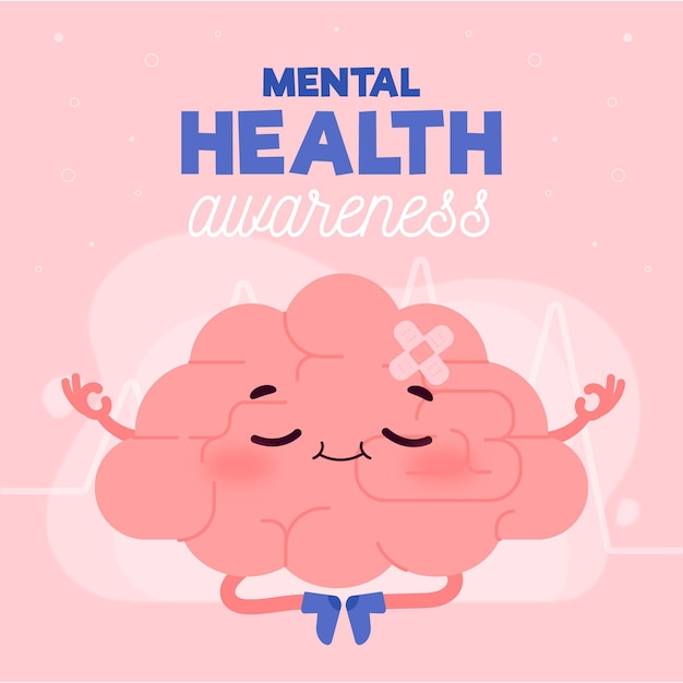 Conceito de conscientização e meditação de saúde mental