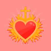Vetor grátis conceito de coração sagrado vermelho