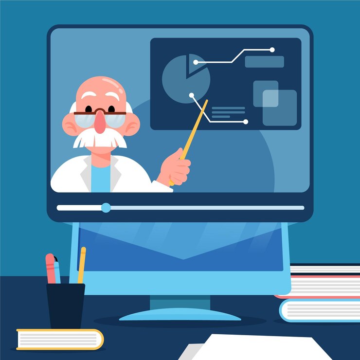 Vetor grátis conceito de cursos on-line