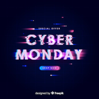 Conceito de cyber segunda-feira com efeito de falha