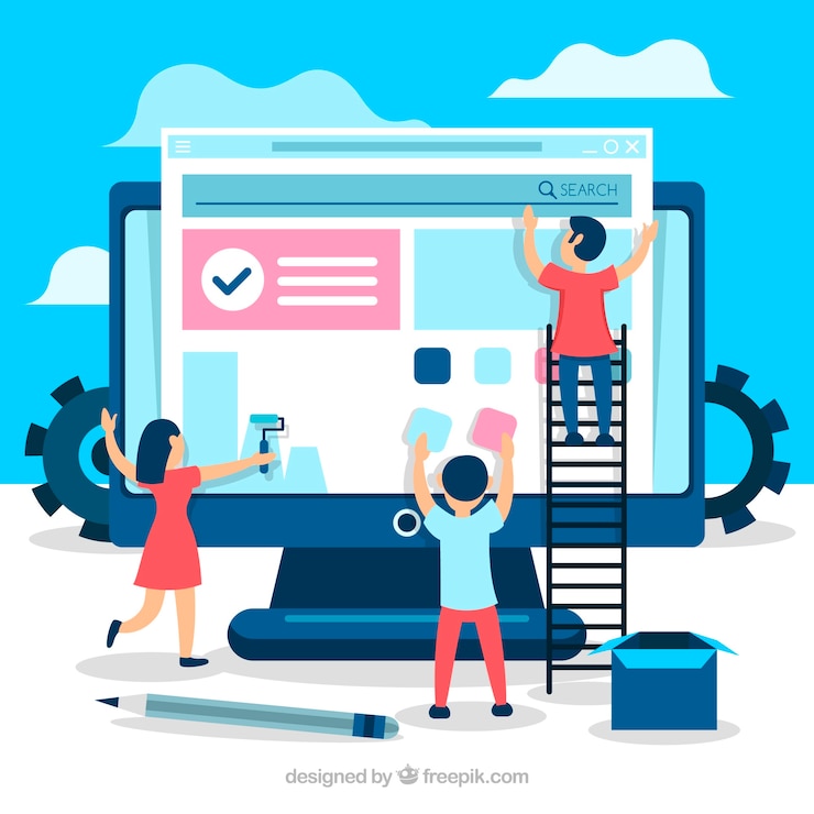Vetor grátis conceito de design da web com estilo simples