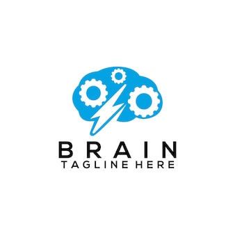 Conceito de design de logotipo de cérebro isolado em fundo branco