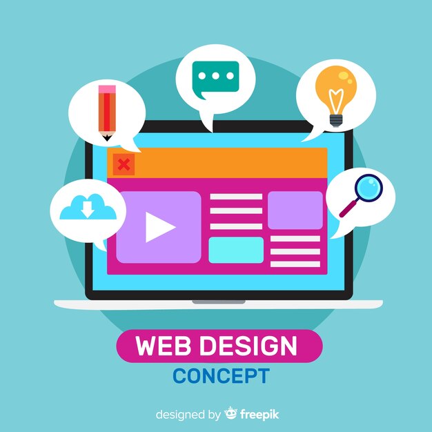 Conceito de design moderno web com estilo simples