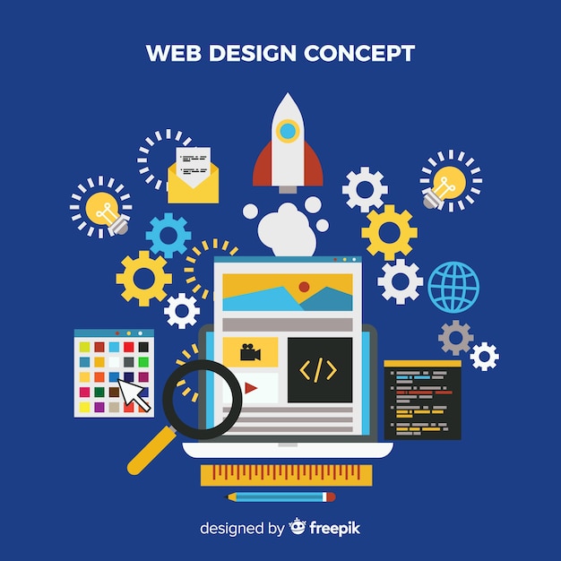 Vetor grátis conceito de design moderno web com estilo simples