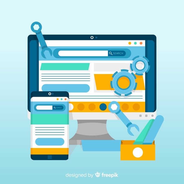 Vetor grátis conceito de design moderno web com estilo simples