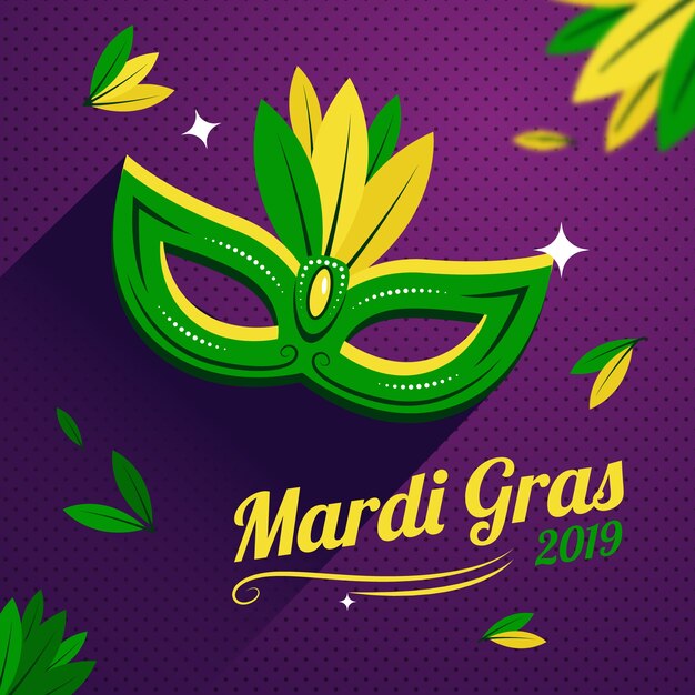 Vetor grátis conceito de design plano mardi gras