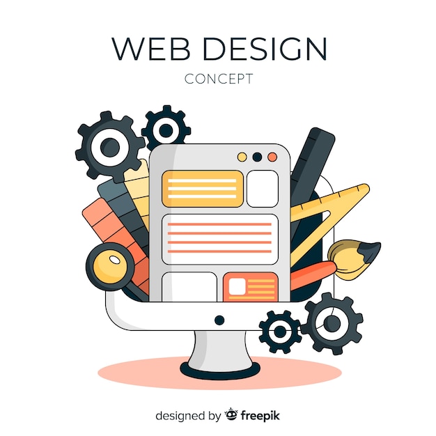 Vetor grátis conceito de design web linda mão desenhada