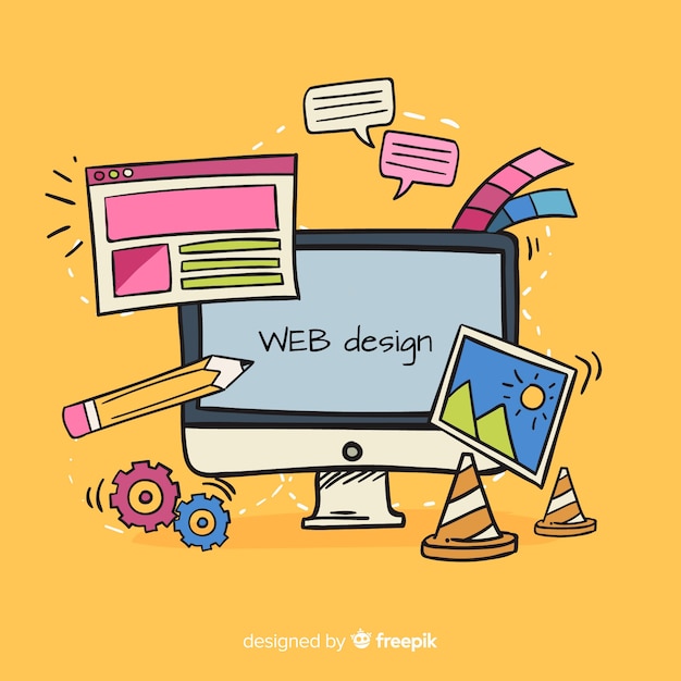 Vetor grátis conceito de design web linda mão desenhada