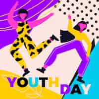 Vetor grátis conceito de dia da juventude colorido