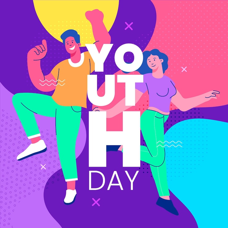 Vetor grátis conceito de dia da juventude colorido