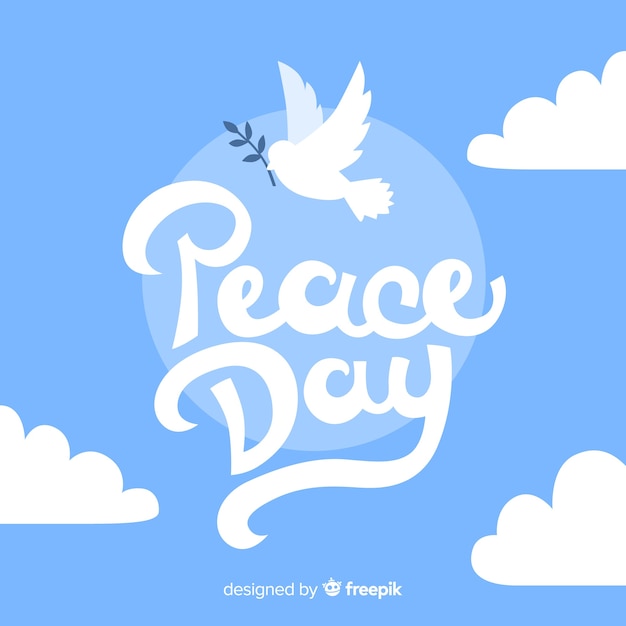 Vetor grátis conceito de dia da paz com letras