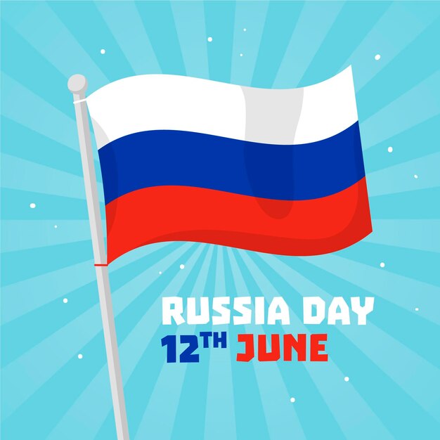 Conceito de dia de design plano Rússia