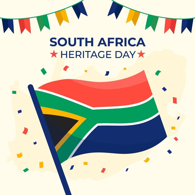 Conceito de dia de herança de África do Sul de design plano