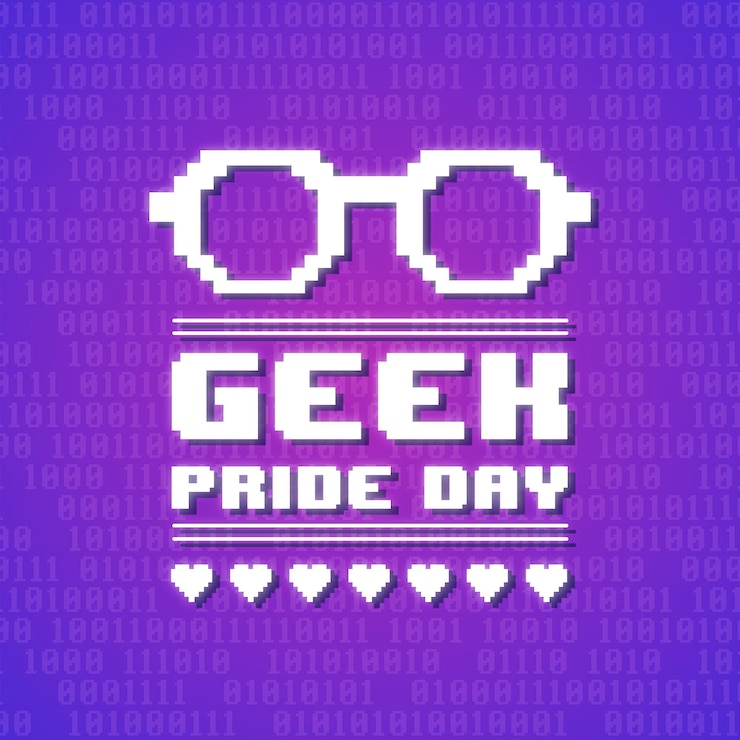 Vetor grátis conceito de dia de orgulho nerd