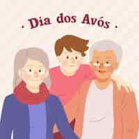 Vetor grátis conceito de dia dos avos desenhado à mão