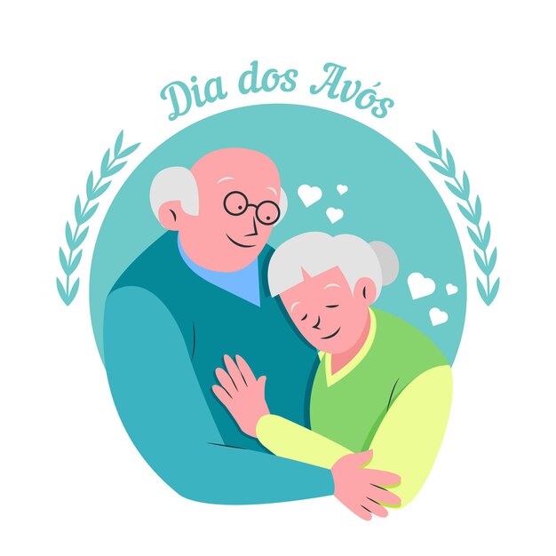 Conceito de dia dos avós desenhado à mão