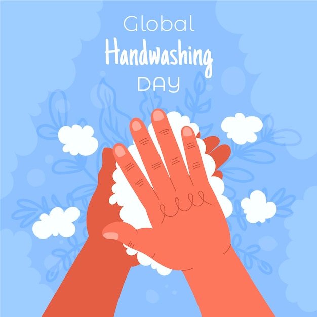 Vetor grátis conceito de dia global de lavagem das mãos
