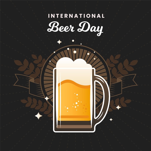 Conceito de dia internacional da cerveja de design plano