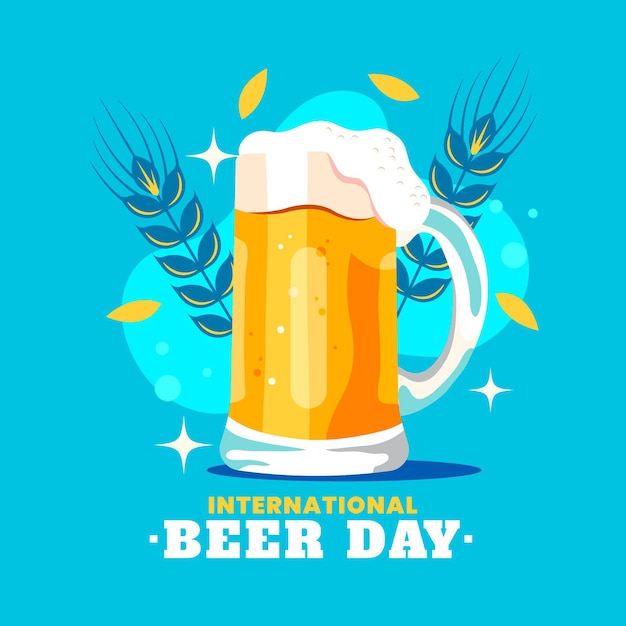 Conceito de dia internacional da cerveja plana