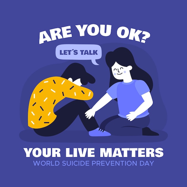 Vetor grátis conceito de dia mundial de prevenção do suicídio