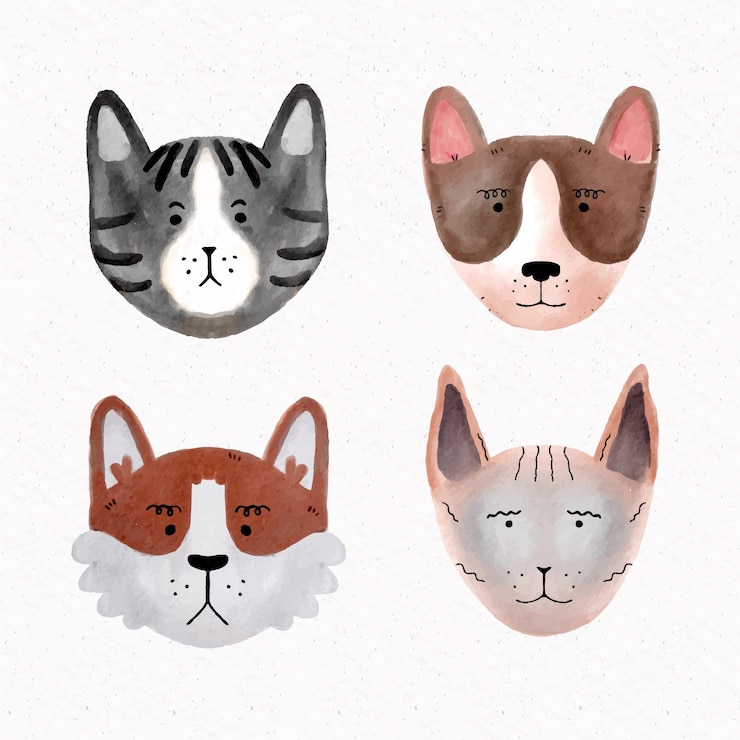 Vetor grátis conceito de diferentes animais de estimação