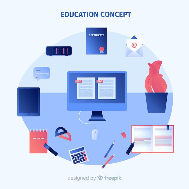 Vetor grátis conceito de educação colorido com design plano