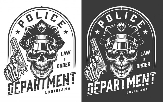 Conceito de emblema policial vintage
