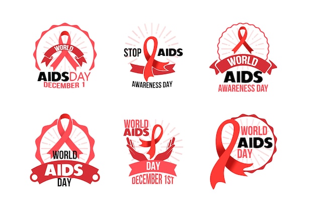 Conceito de emblemas do dia mundial da aids