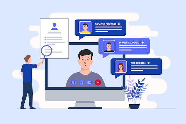 Conceito de entrevista de emprego on-line